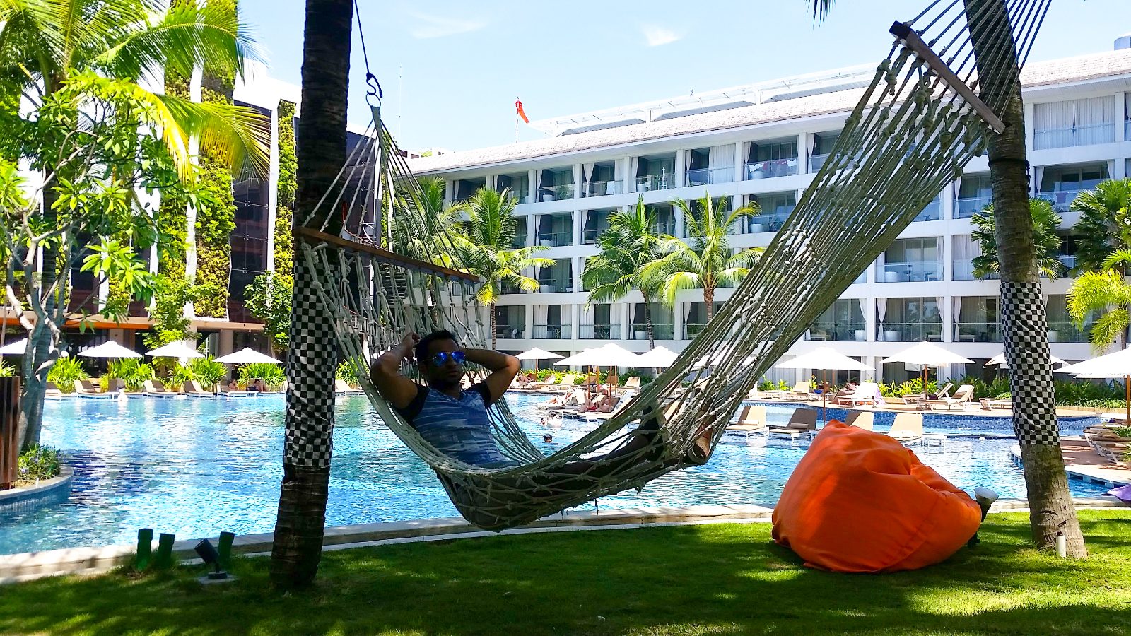 Hammock by the pool in Bali