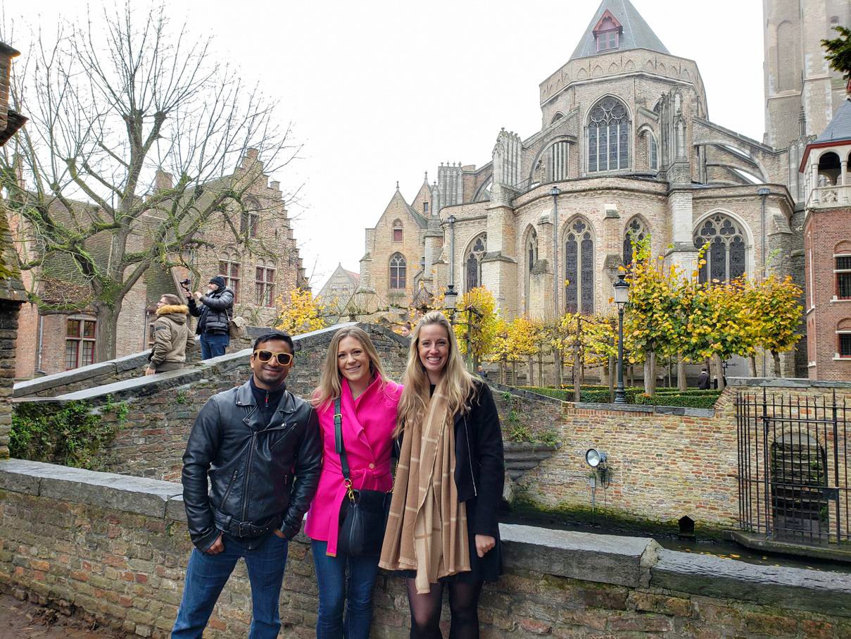 With friends in Bruges, Belgium
