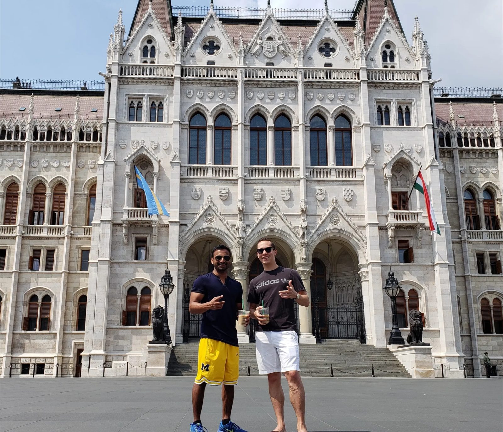 In front of the Hungarian Parliament in Budapest