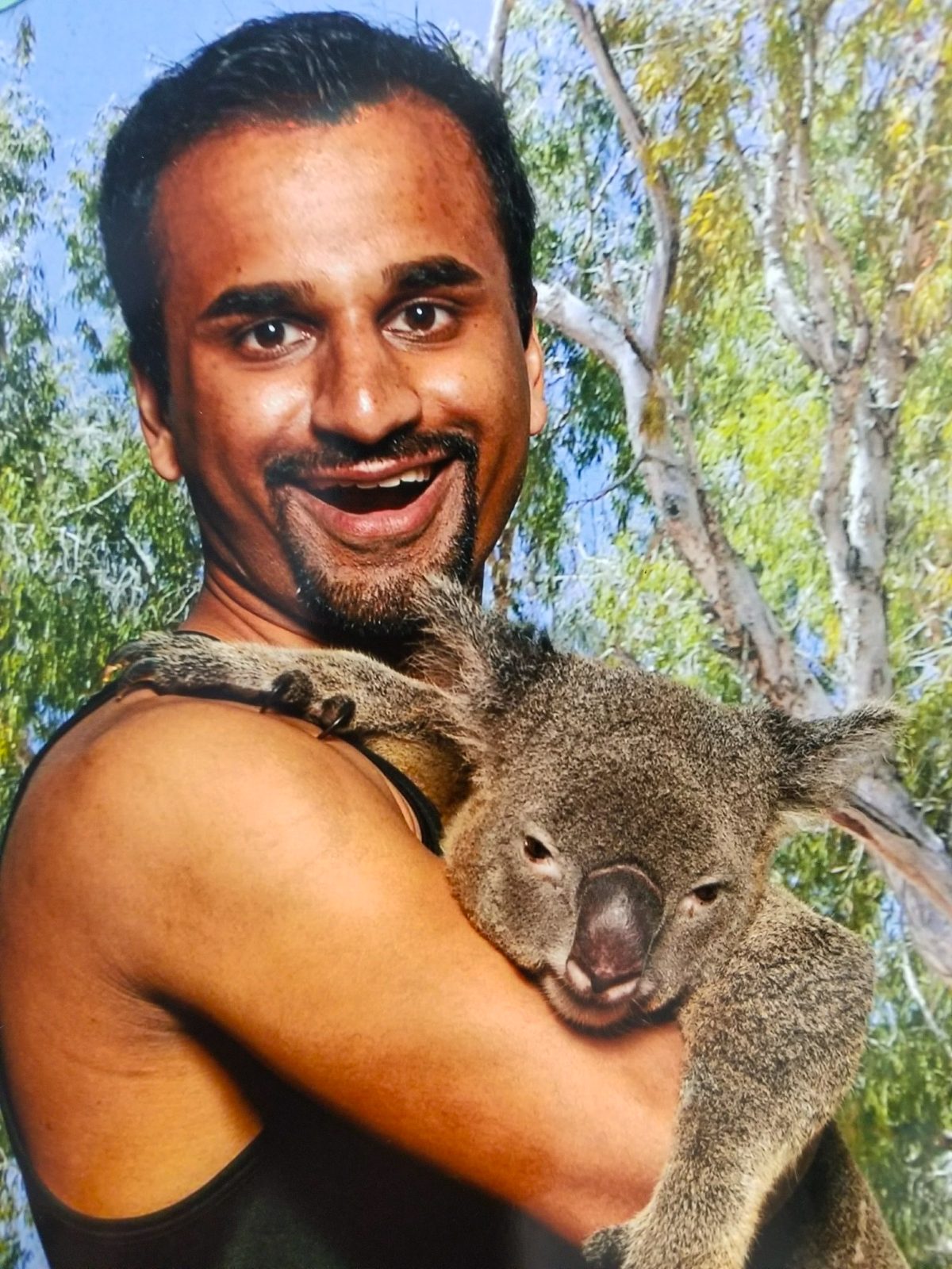Holding a koala in Australia