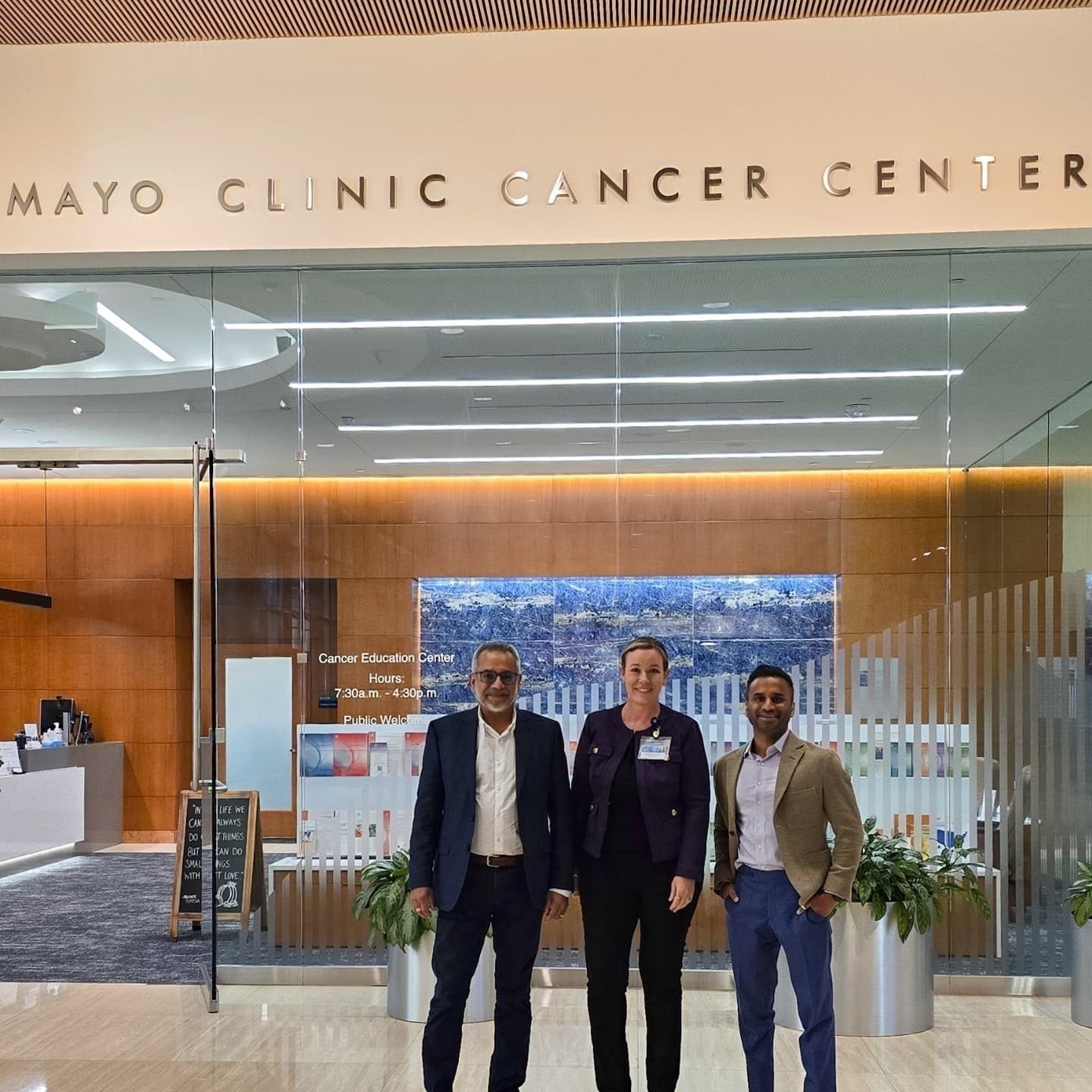 With colleagues at Mayo Clinic Cancer Center