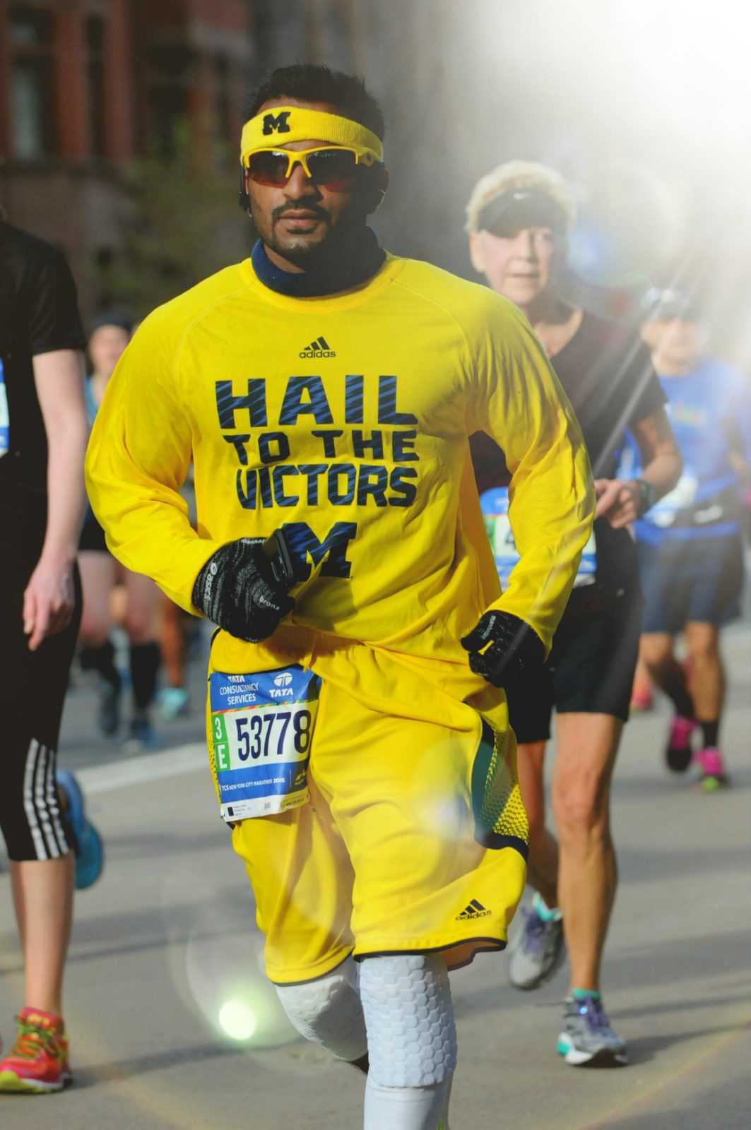 Running the NYC Marathon in Michigan maize