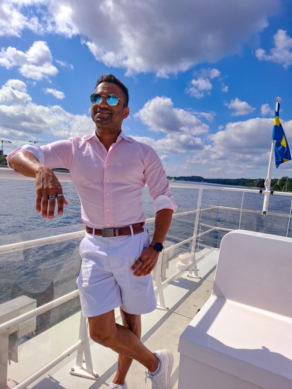 On a boat in Sweden