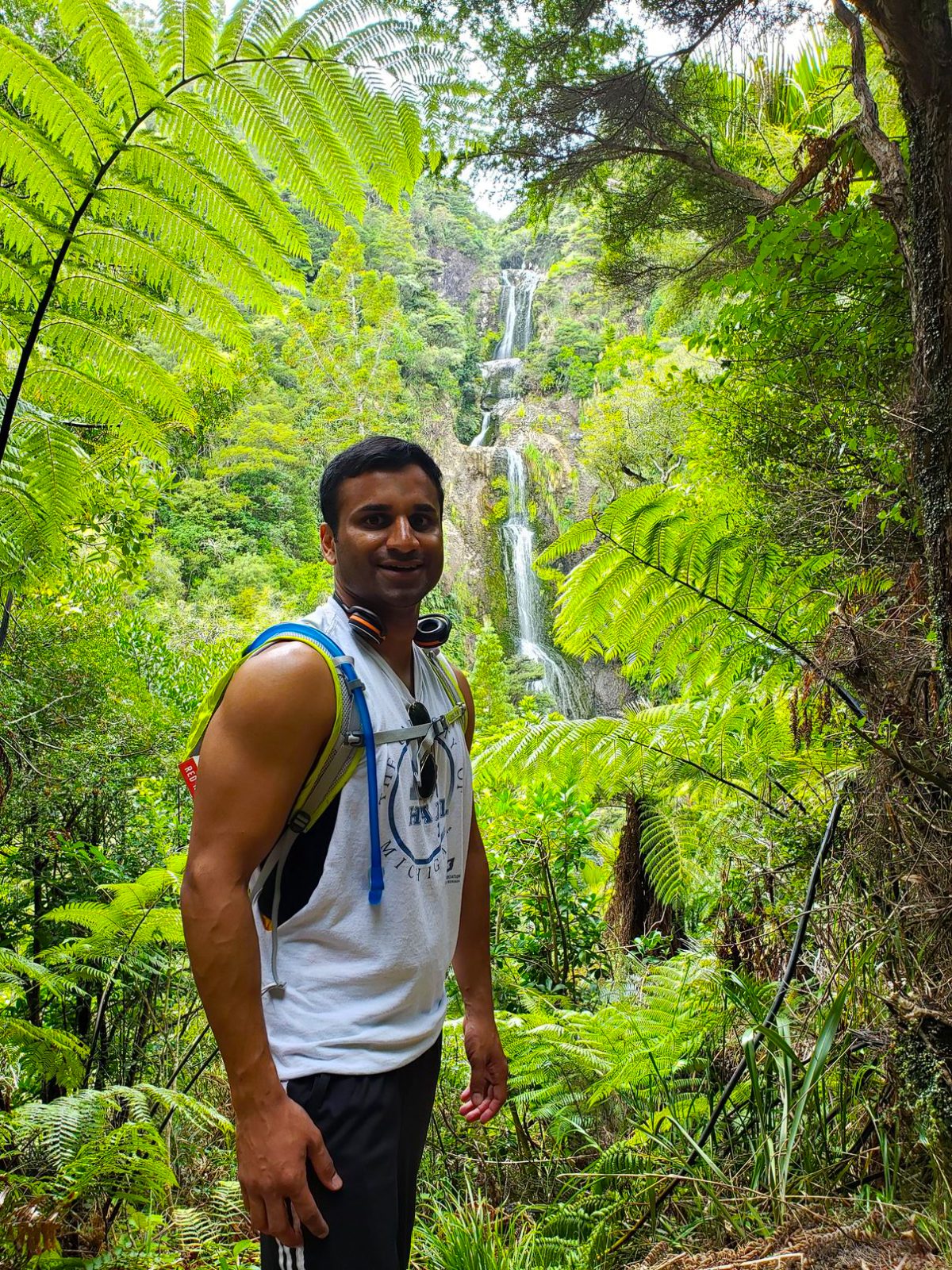 Hiking to a waterfall